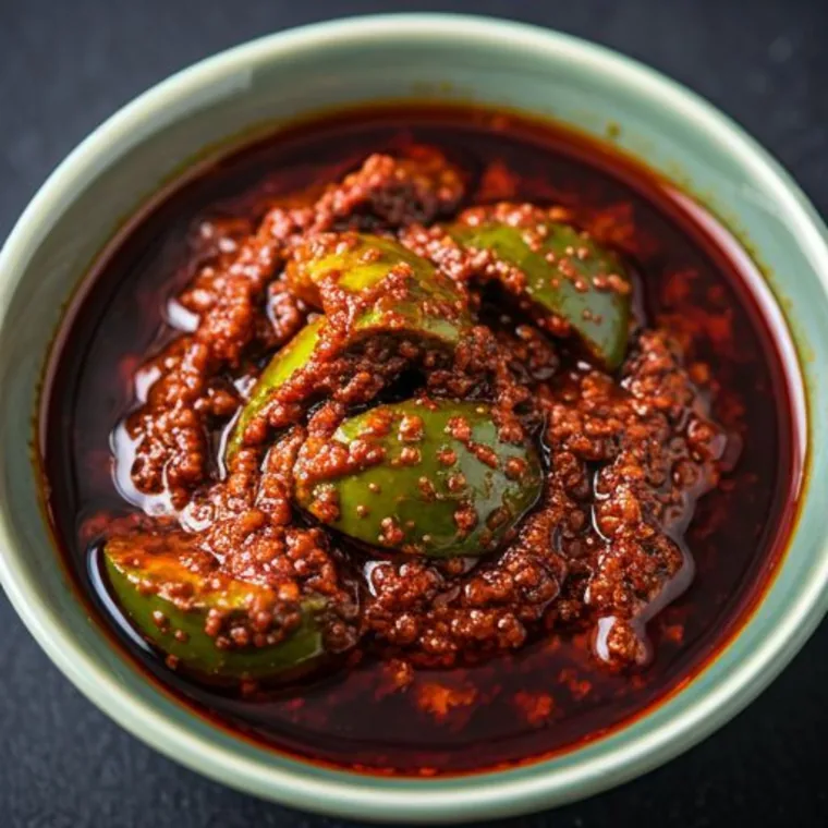 Mango pickle with traditional spices
